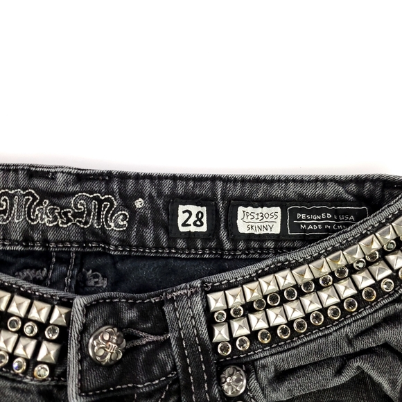 Miss Me Women's Black Embellished Skinny Jeans Size 28 - Picture 4 of 8